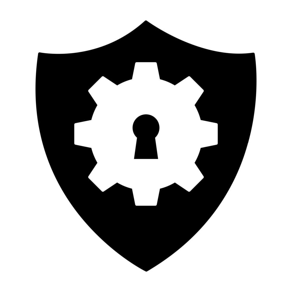 An editable design icon of security shield vector