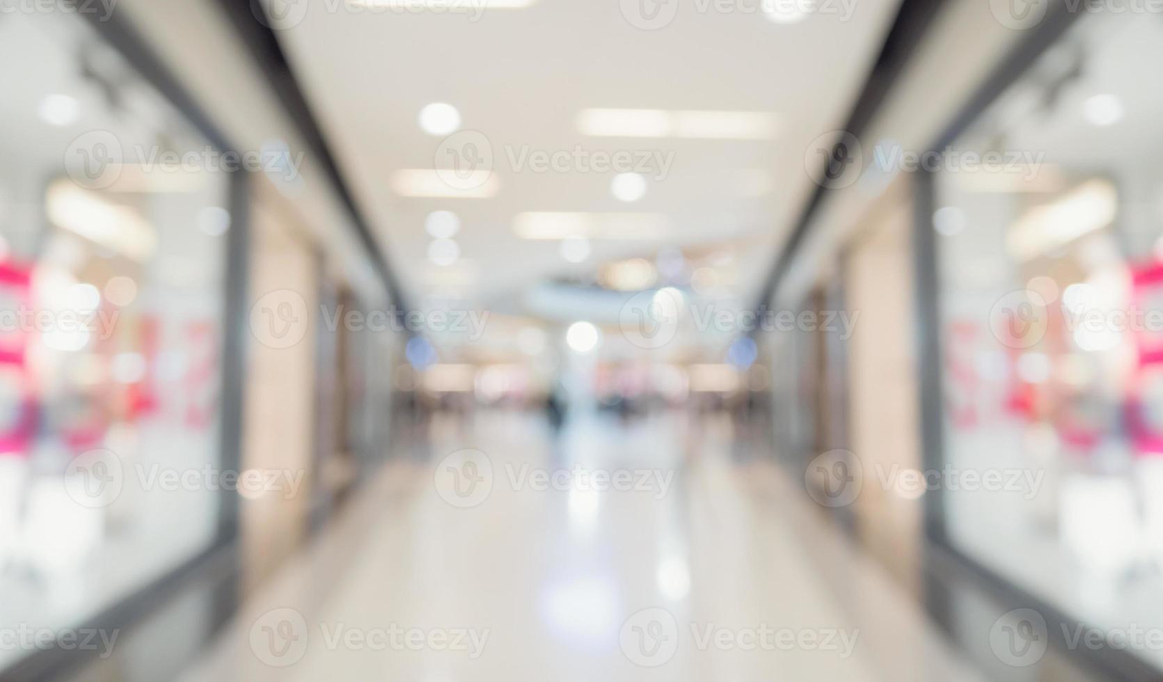 Abstract blur modern shopping mall interior background photo