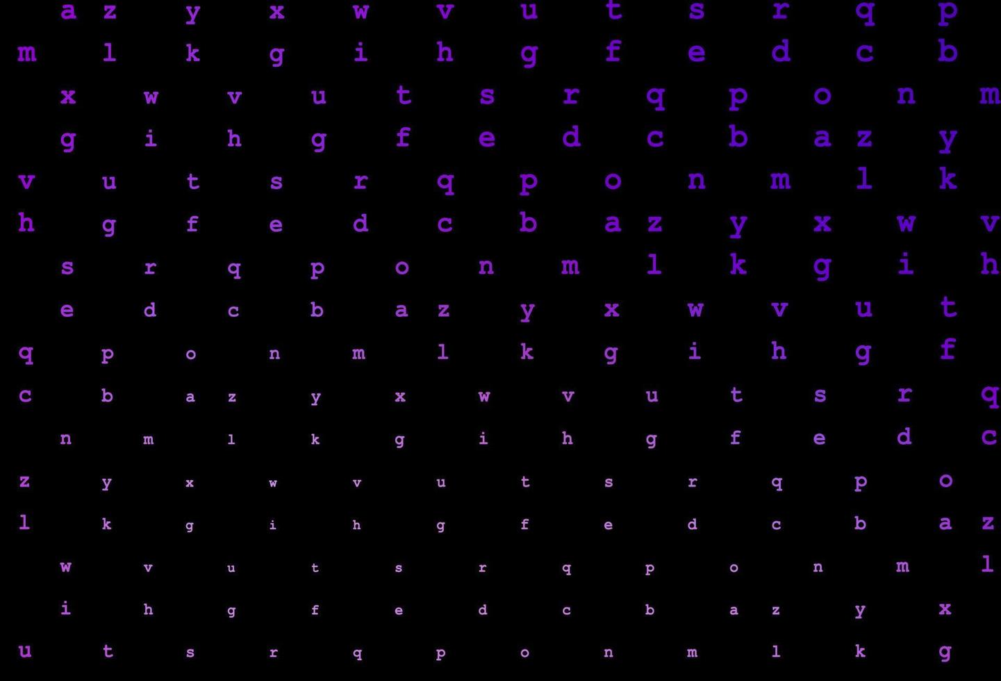 Dark purple vector pattern with ABC symbols.