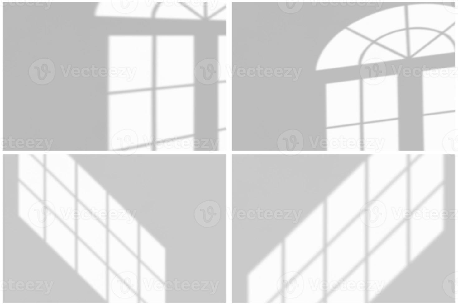 Window shadow drop on white wall background photo