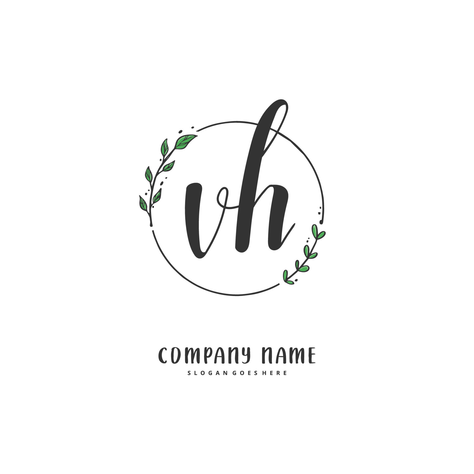 VH Initial Handwriting And Signature Logo Design With Circle Beautiful vh-initial-handwriting-and-signature-logo-design-with-circle-beautiful