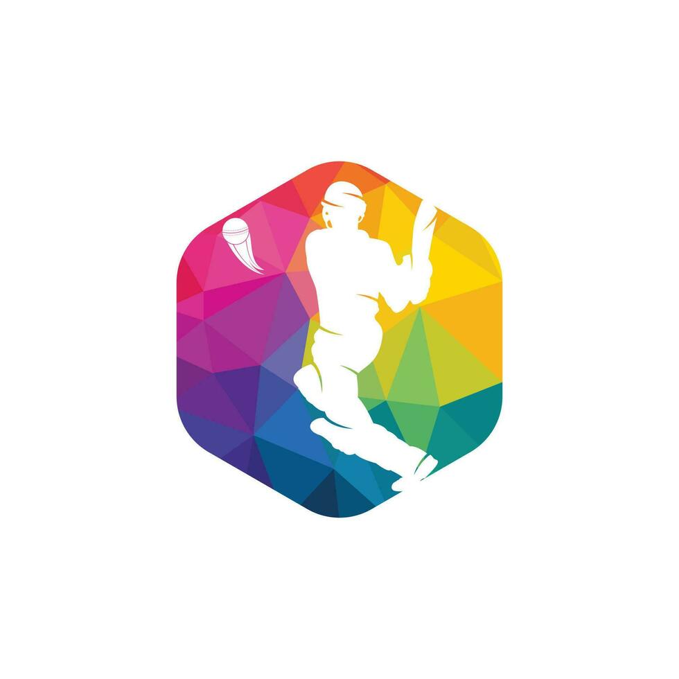 Batsman playing cricket vector design. Cricket competition logo.