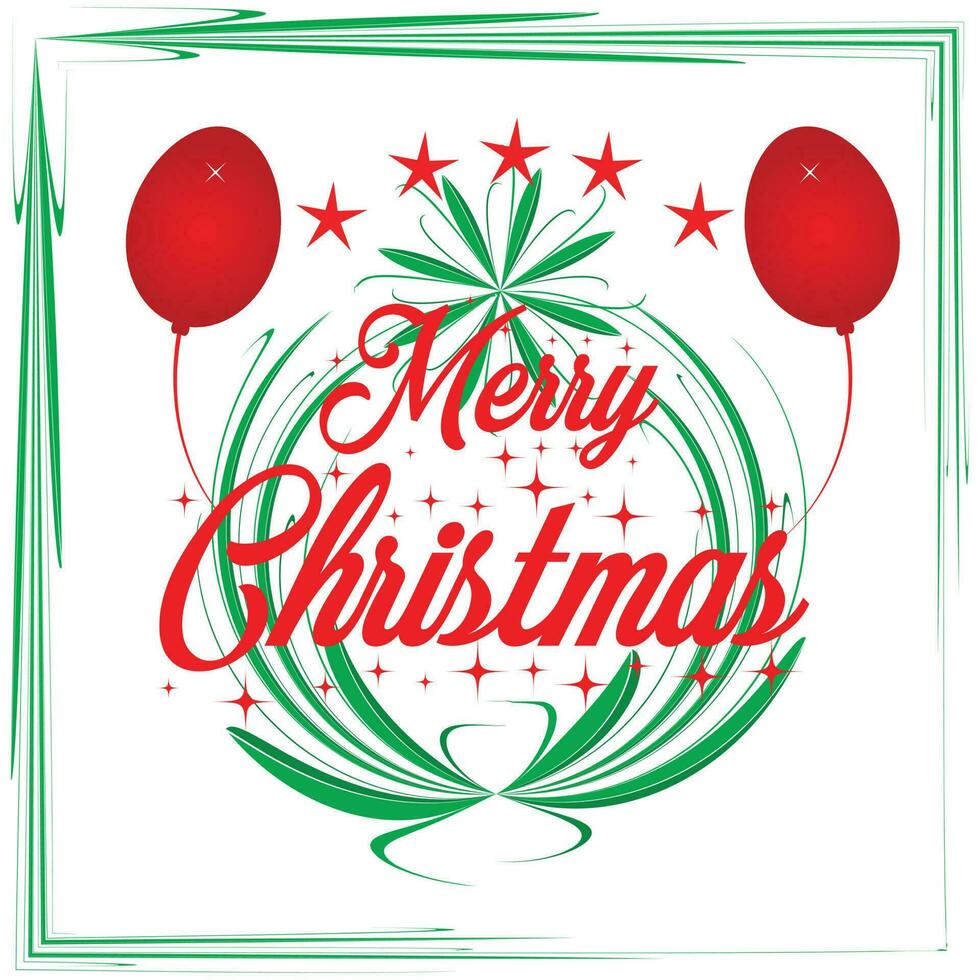 Christmas greeting card with Calligraphic Season Wishes. Christmas Tree Decorations, Pine Branches. vector