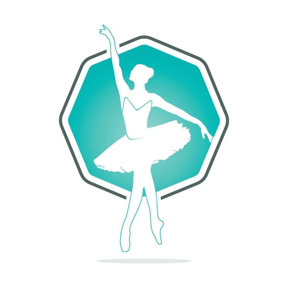 Ballet dancer vector logo design. Logo design for ballet school and dance studio.