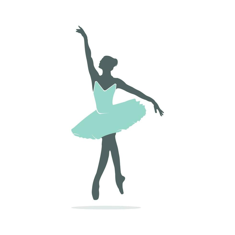 Diseño de logotipo vectorial de bailarina de ballet. diseño de logotipo para escuela de ballet y estudio de danza. vector