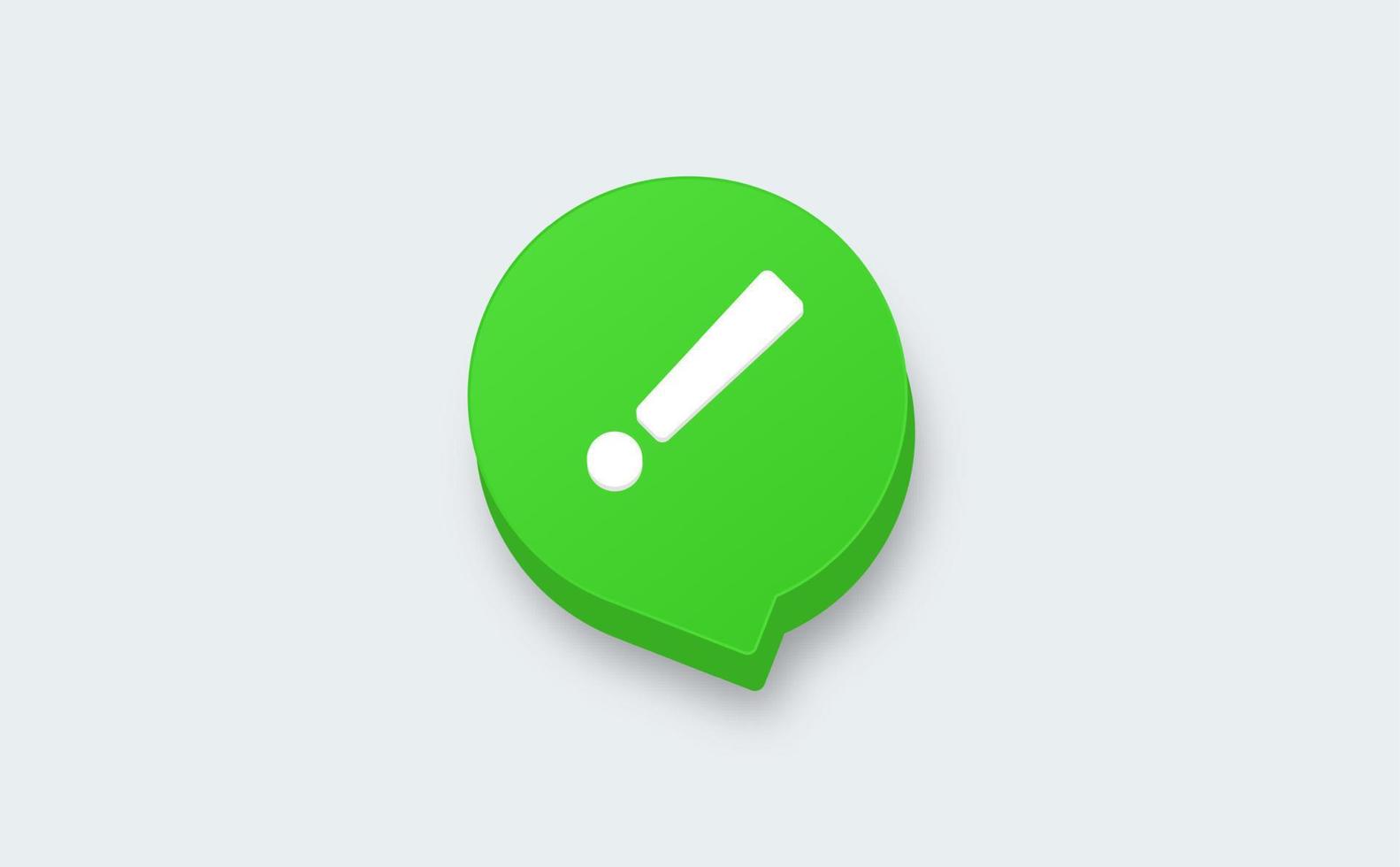 Warning message concept represented by exclamation mark icon. Exclamation 3d realistic symbol in circle. vector