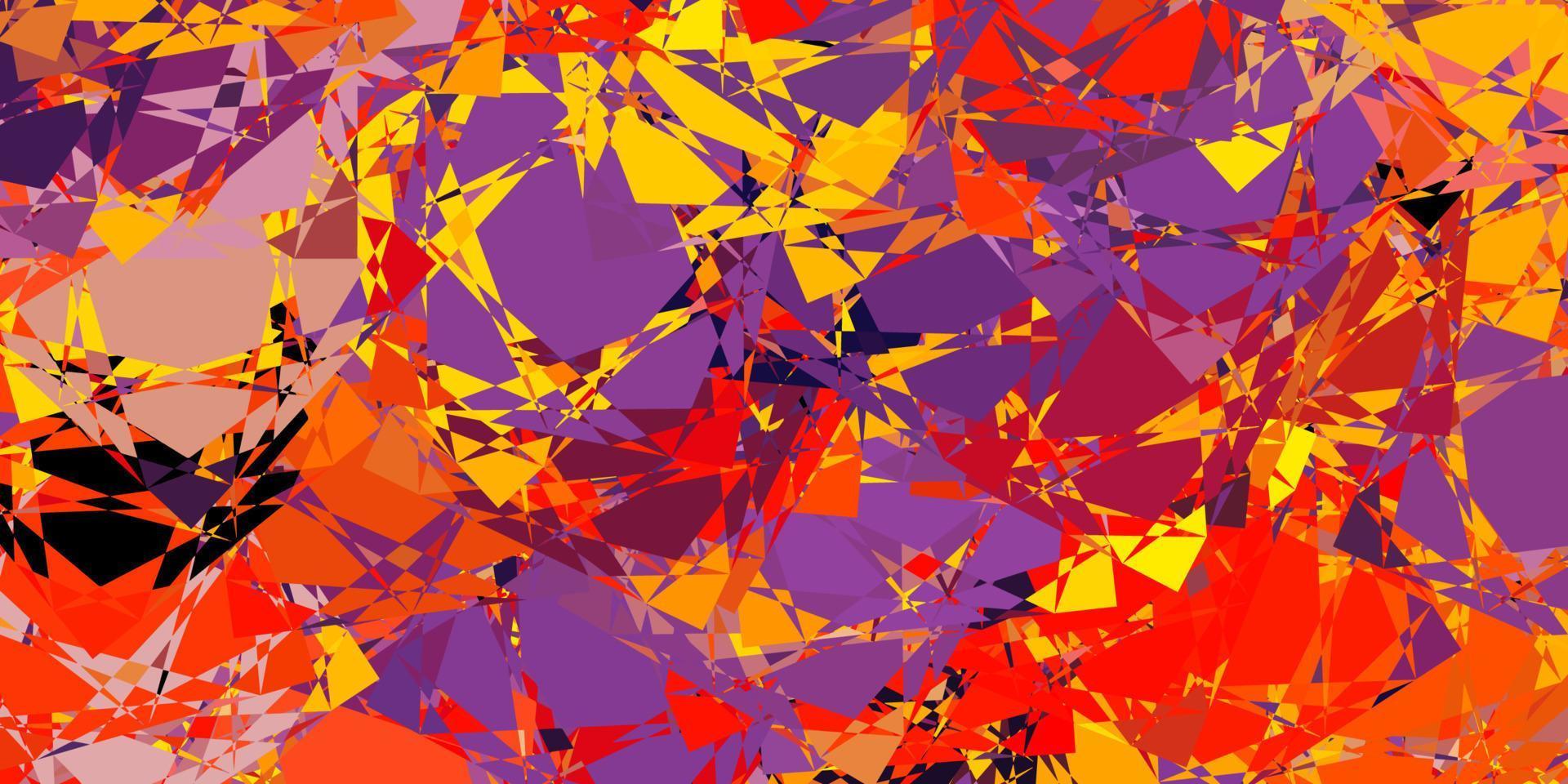 Light Pink, Yellow vector backdrop with triangles, lines.