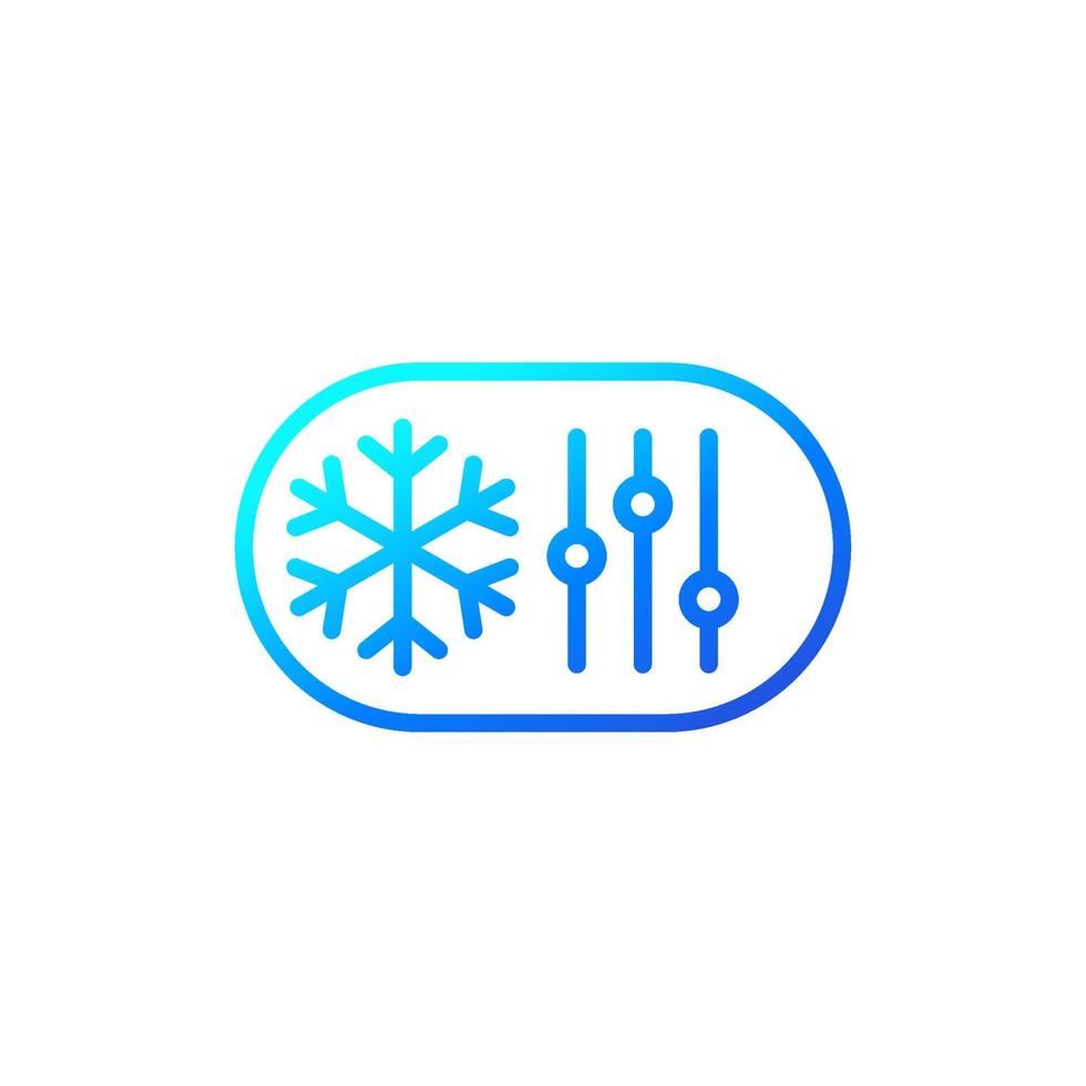 icono de línea de control de refrigeración en blanco vector