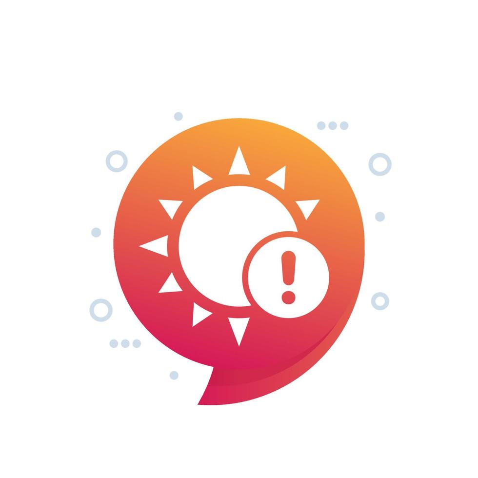 Sun warning icon, vector art