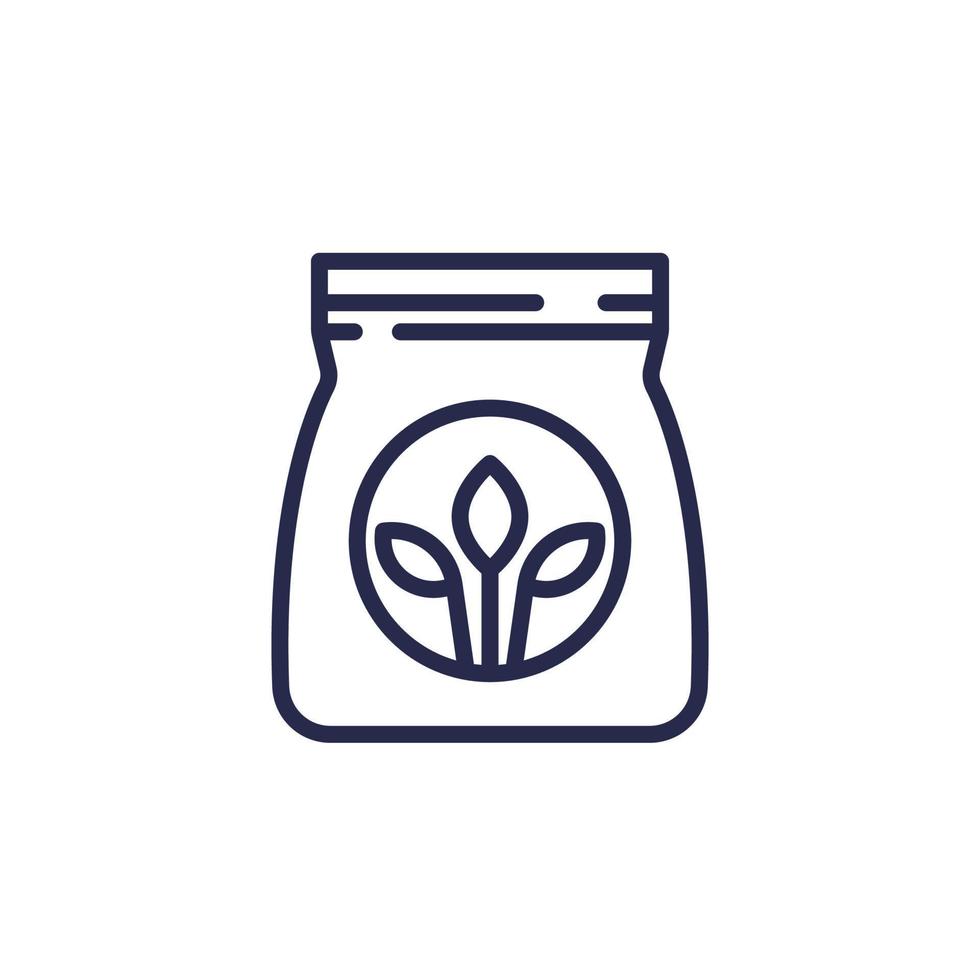 fertilizer in a bag line icon vector