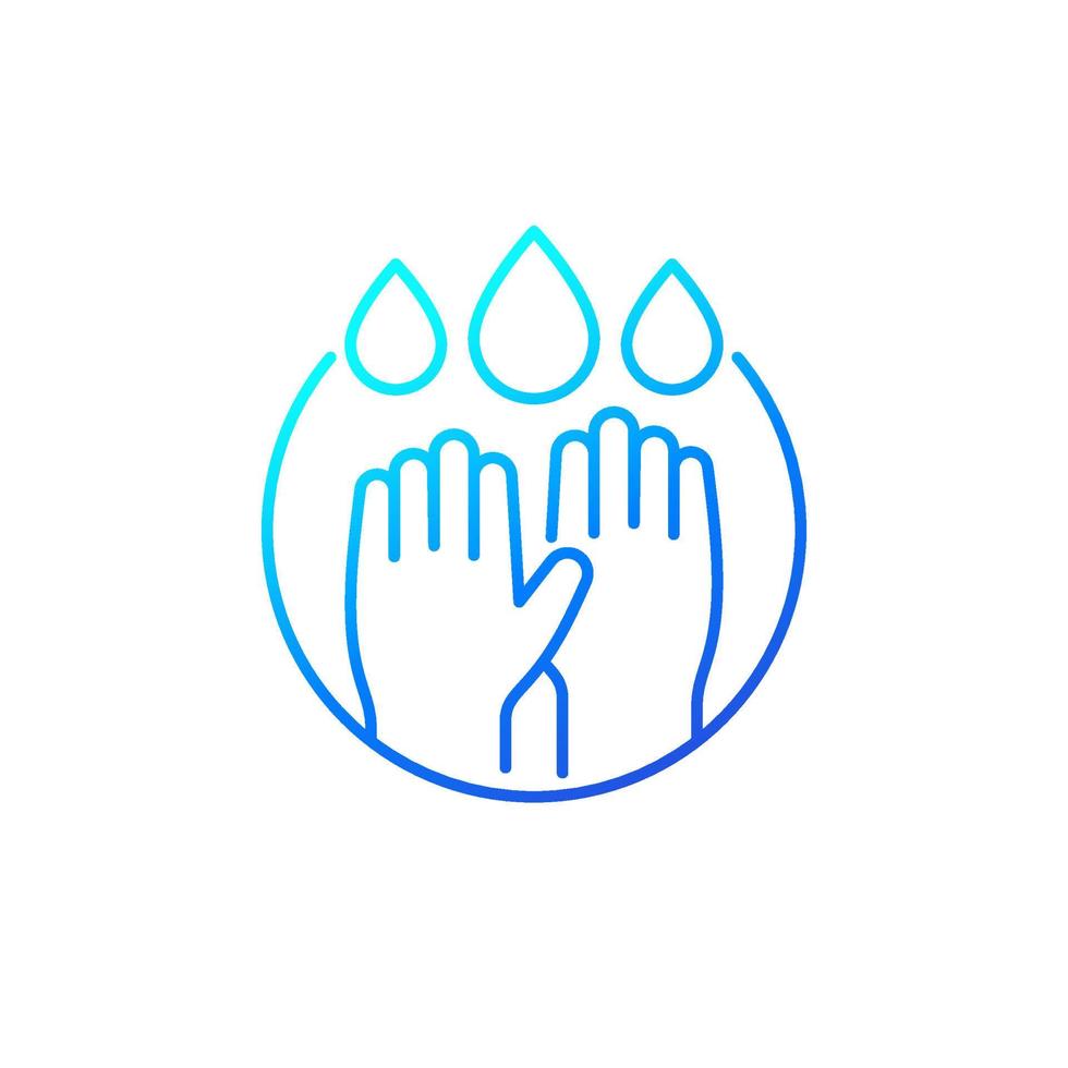 wash hands icon, line vector