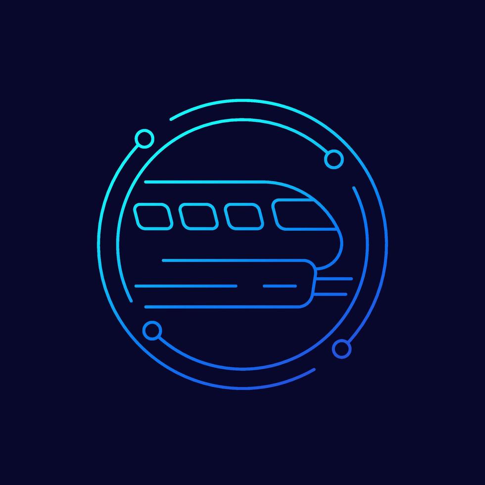 monorail icon, thin line vector