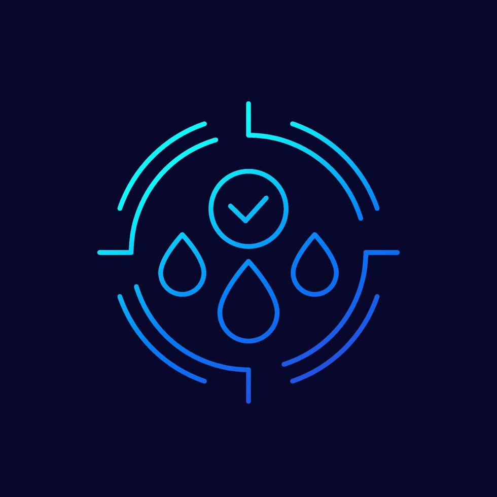 Water check icon, linear vector