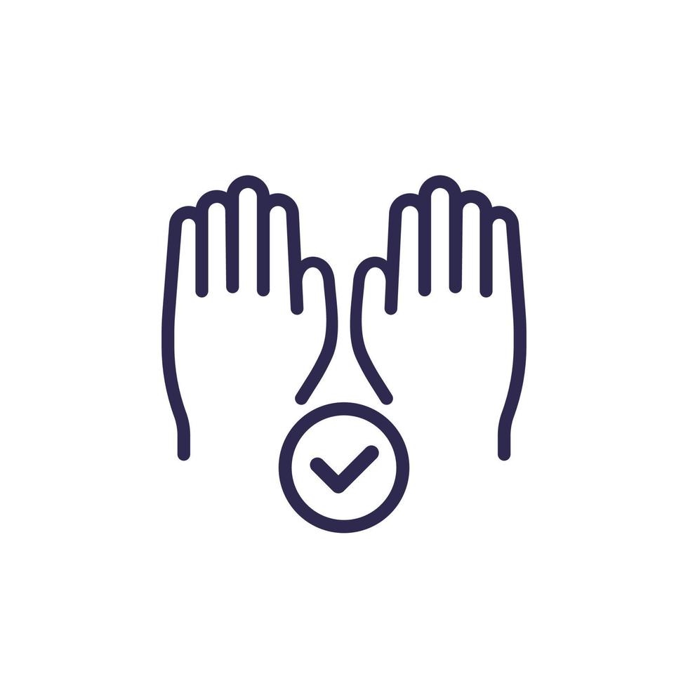 clean hands icon, hygiene, washing hands vector