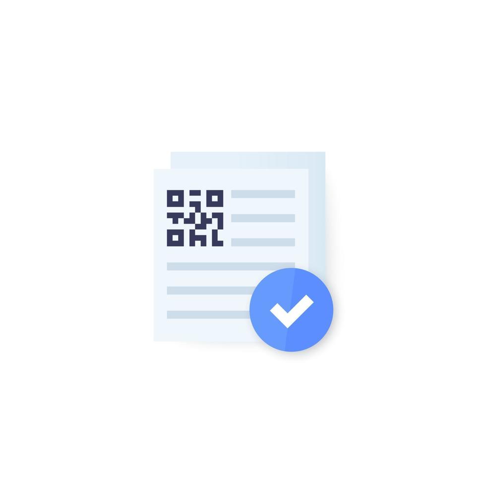 documento con icono de código qr, diseño vectorial vector