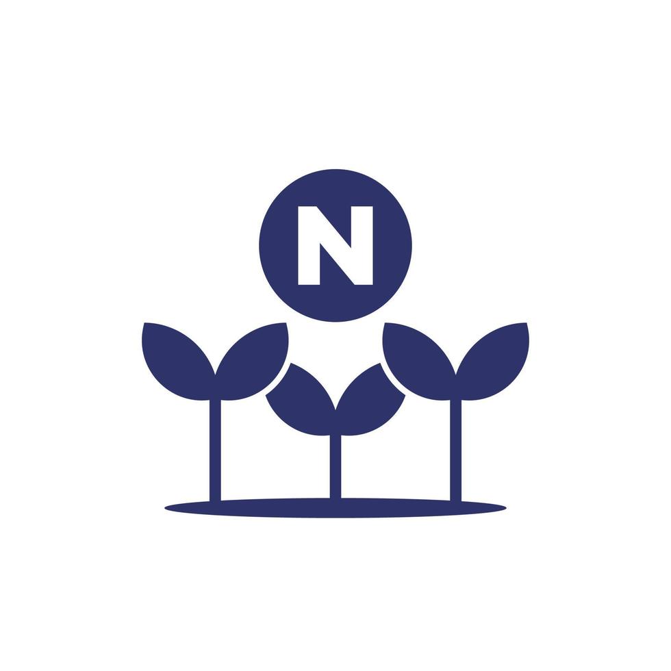 nitrogen fertilizer icon on white vector