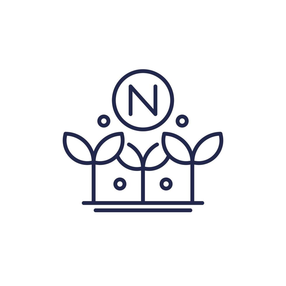 nitrogen fertilizer line icon on white vector