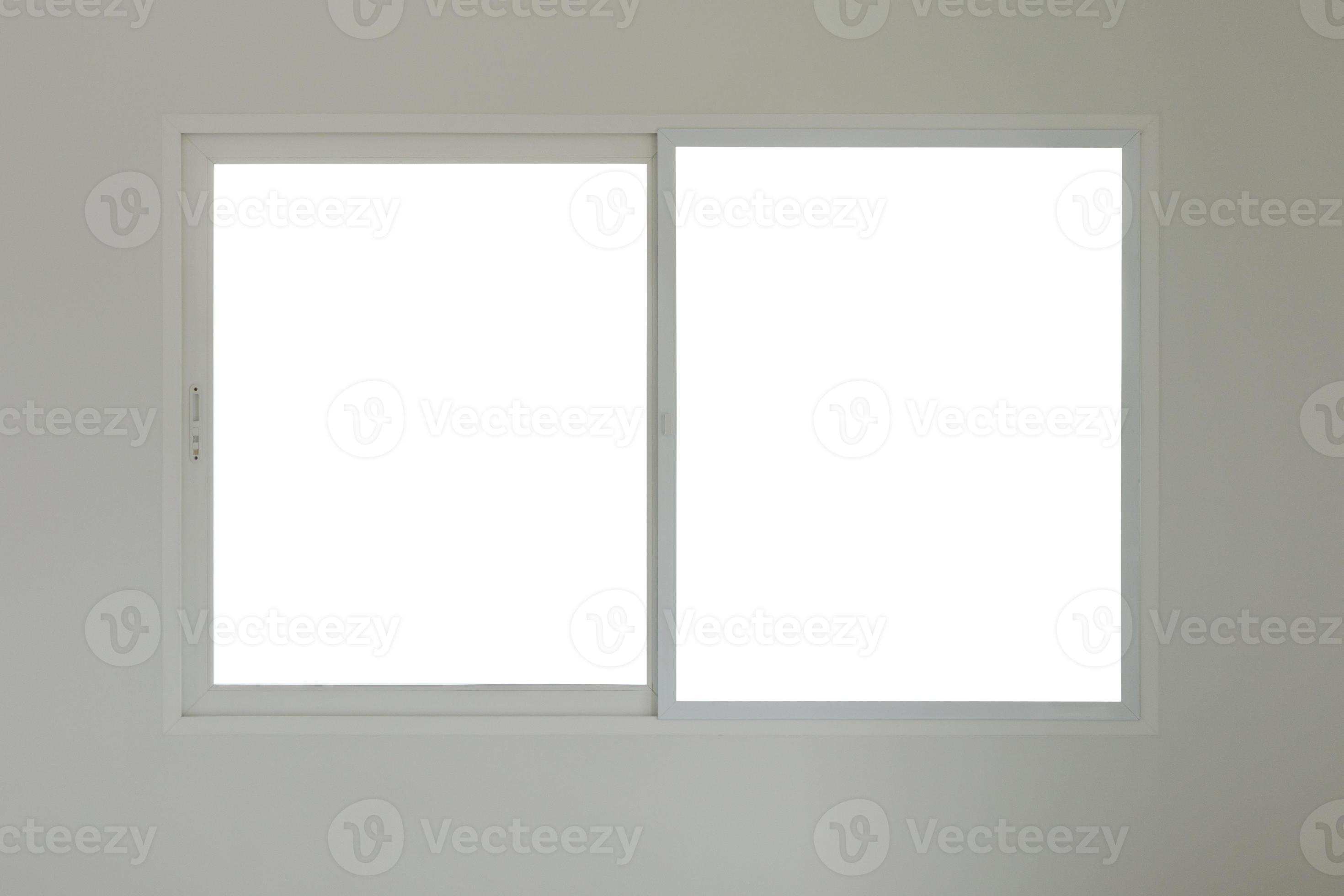 Blank white window frame home interior on paint wall 13019934 Stock