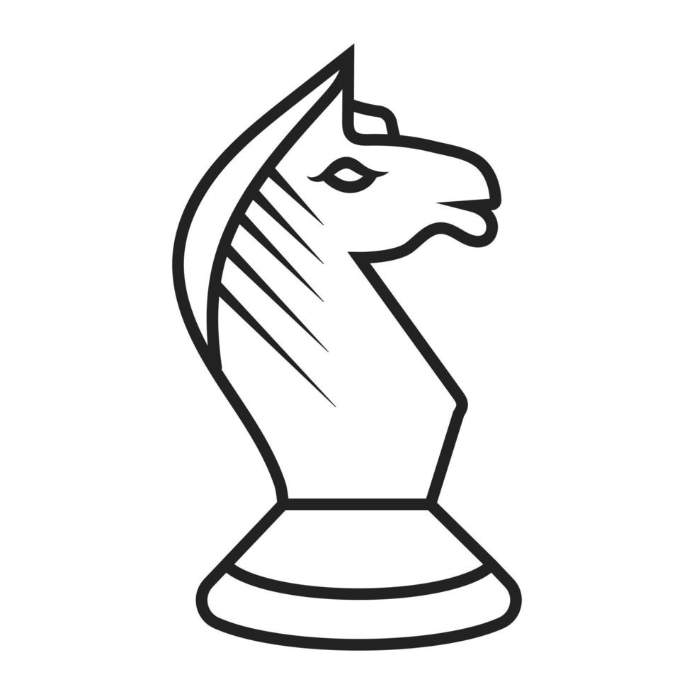 Knight chess pieces line art vector icon for apps or website