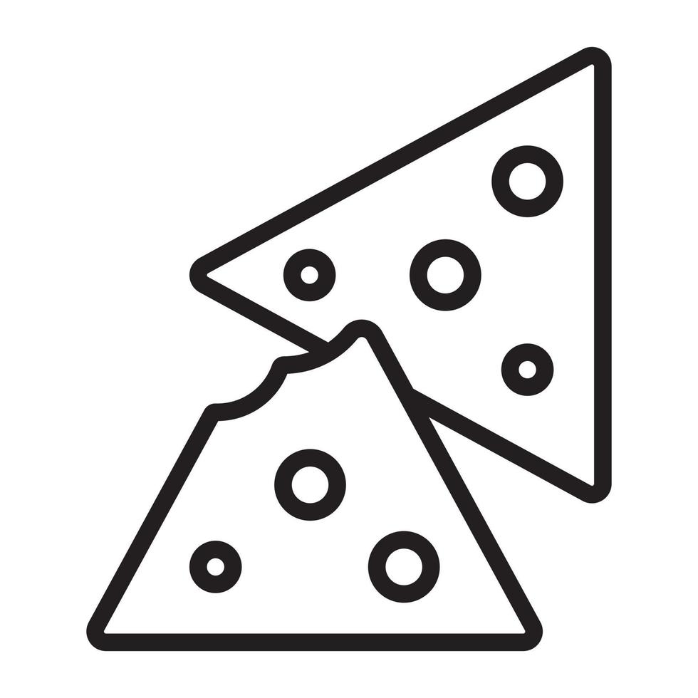 tortilla cheese chips line art icon for apps and websites vector