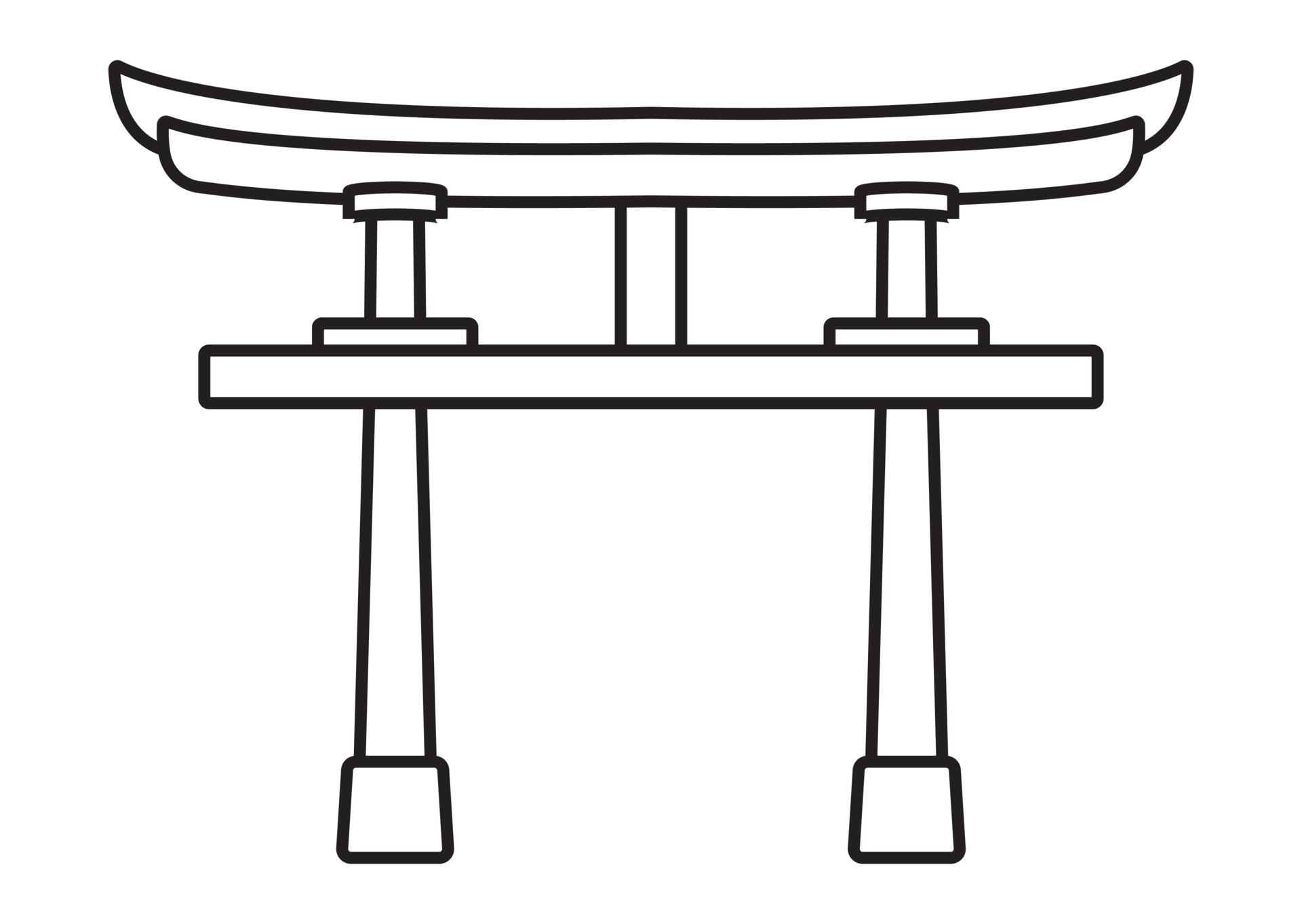 Shinto shrine gate or torii line art icon for apps or websites 13020013 Vector Art at Vecteezy
