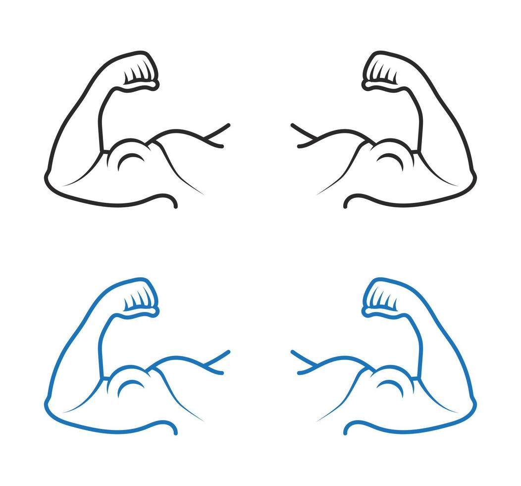 icono de arte de línea de culturista o bíceps braquial para aplicaciones o sitio web vector