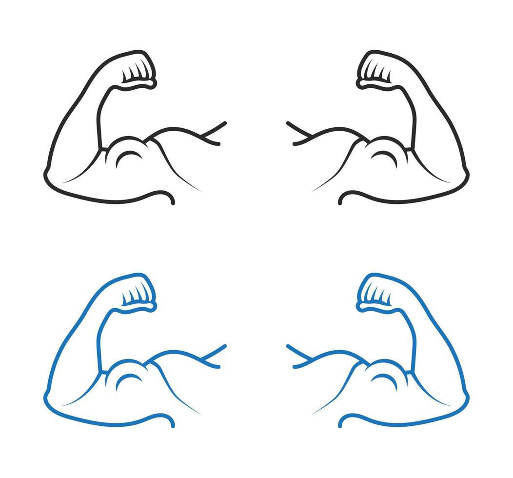 bodybuilder or biceps brachii line art icon for apps or website vector