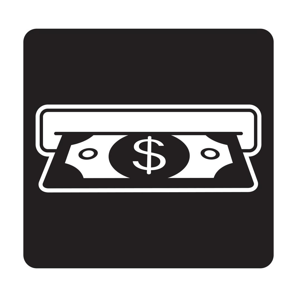 Flat icon insert cash or receive money in ATM for apps and websites vector