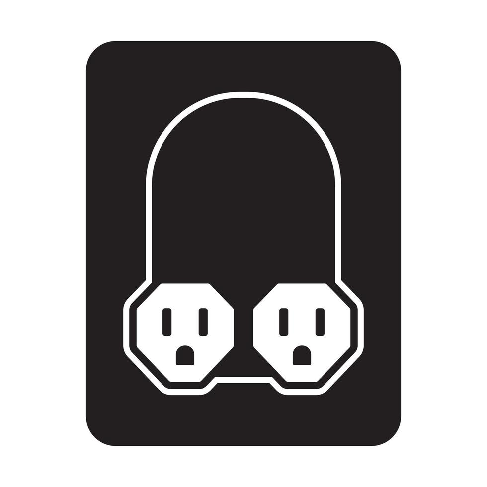 Nema 5-15 connector power outlet flat icon for apps or websites vector