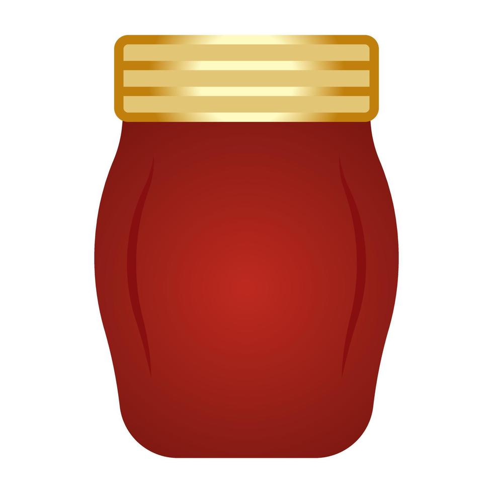 Red mason bottle or glass jars flat color icon for apps and websites vector