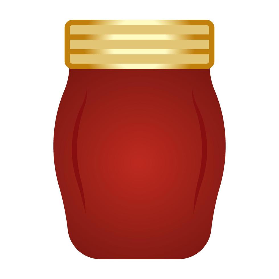 Red mason bottle or glass jars flat color icon for apps and websites vector