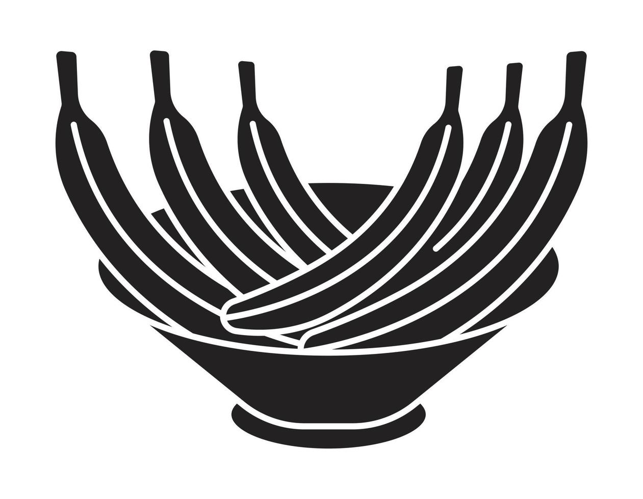 Flat vector icon a bowl of banana fruit for apps and website