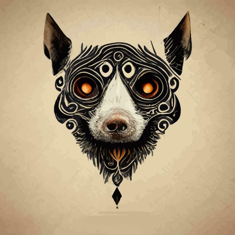 Vector graphic of dog face in hand draw mandala style good for edit and customize your design