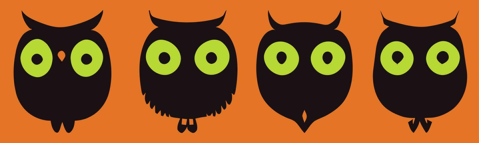 conjunto de imágenes prediseñadas de ilustración vectorial de silueta de búho perfecto para icono de Halloween, mascota o editar su diseño personalizado o sitio web vector