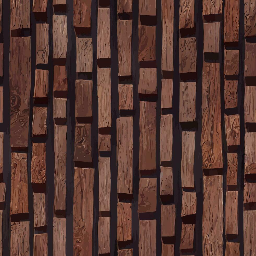 Vector graphic of vertical seamless old brown wood planks Texture seamless tile perfect for background