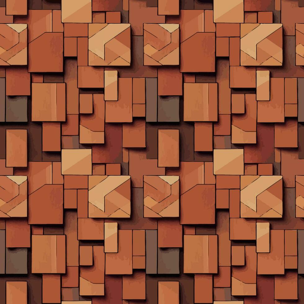 gráfico vectorial de mosaico sin costura de bloque de madera cuadrado abstracto aleatorio perfecto para el fondo vector