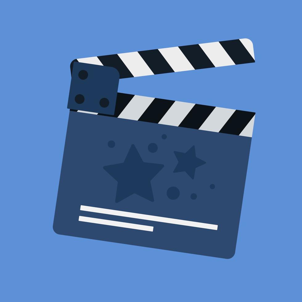 Flat movie clapperboard vector