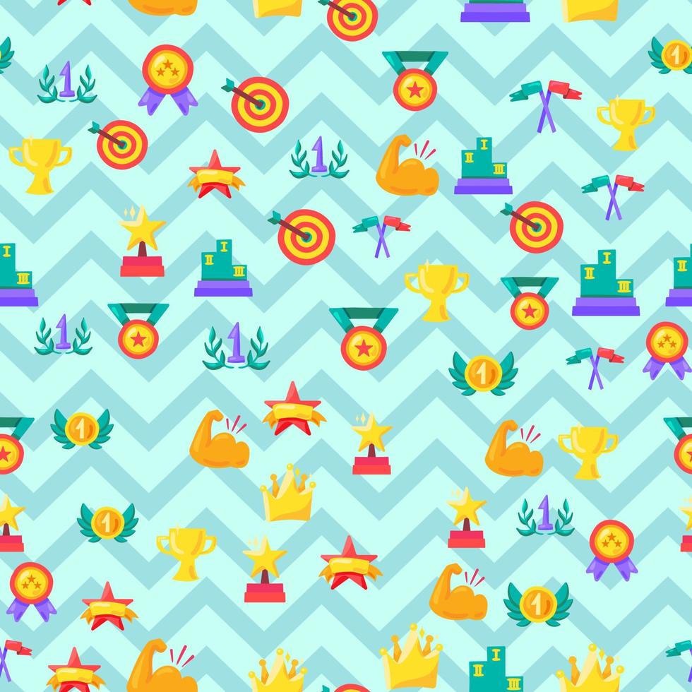 Winner seamless color vector pattern