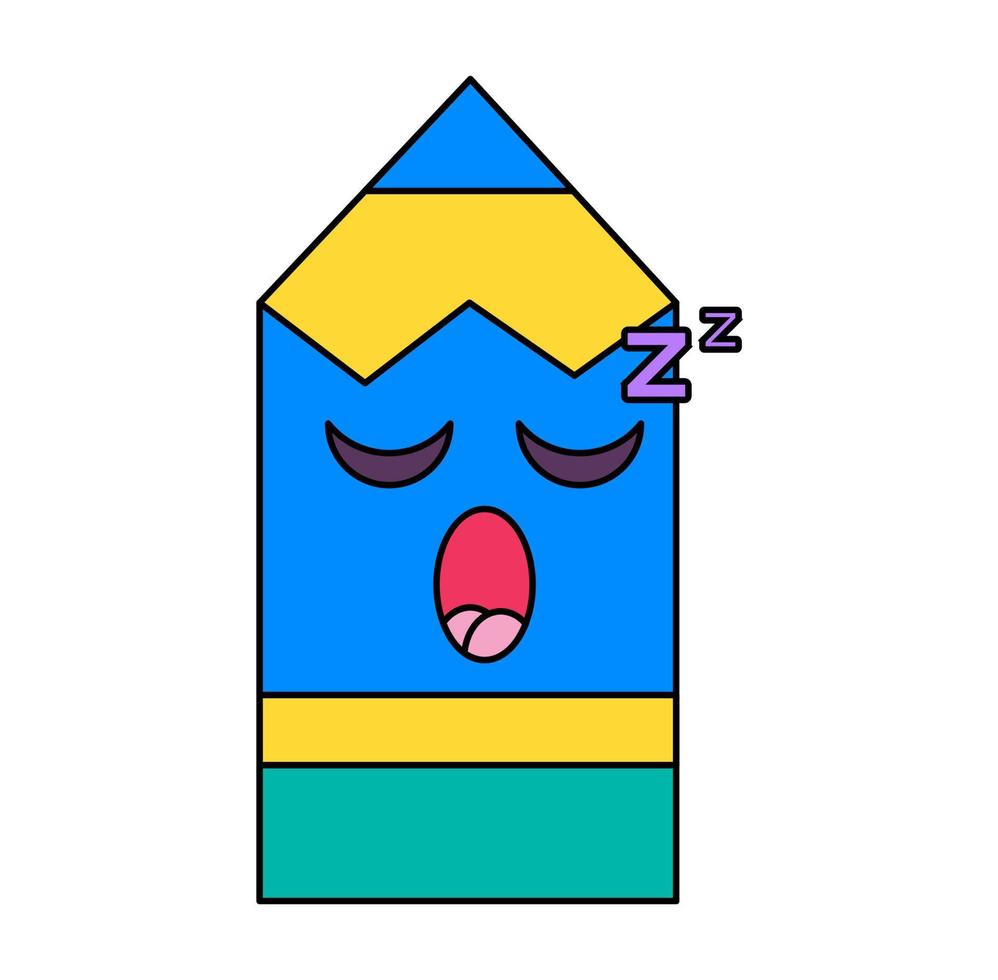 Sleeping pencil emoticon vector