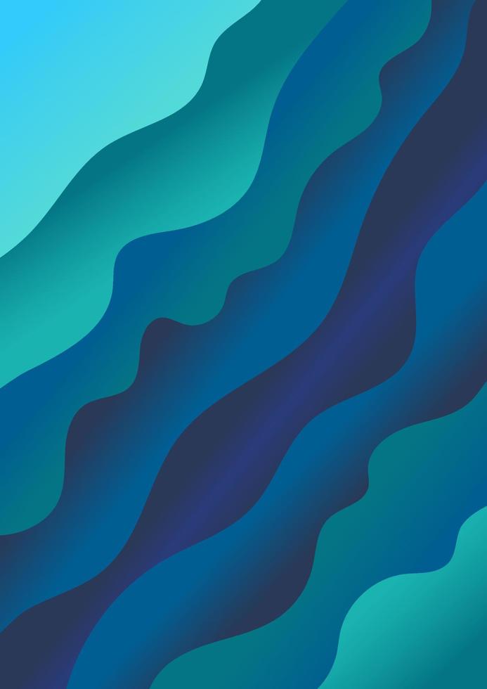 Abstract fluid waves blue background vector
