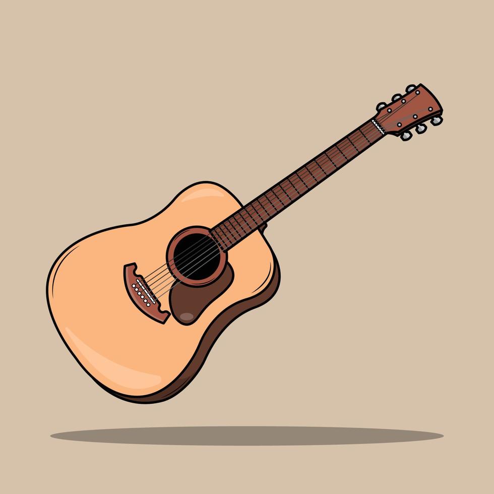 The Illustration of Acoustic Guitar vector