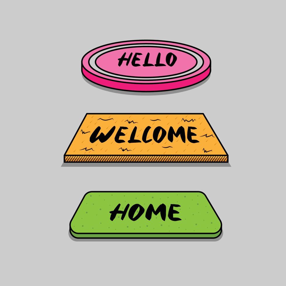 The Illustration of doormats vector