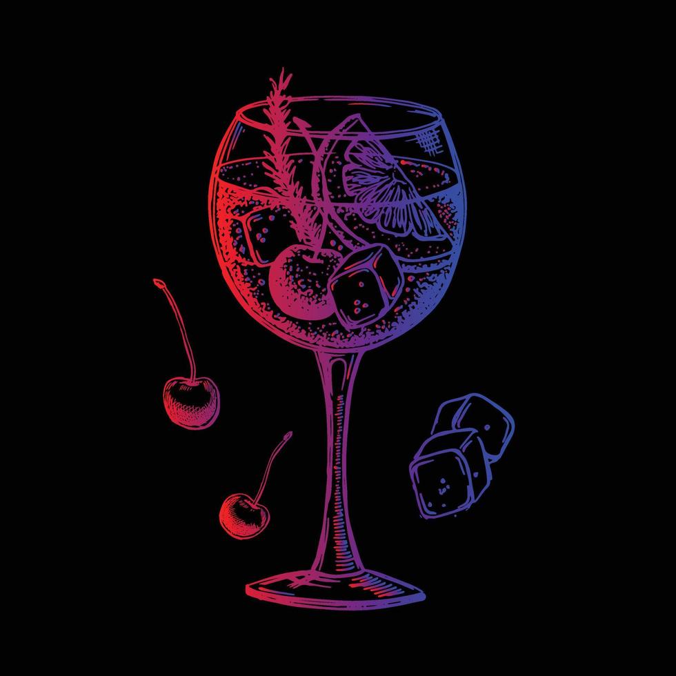 Cocktails sketch, hand drawn. vector
