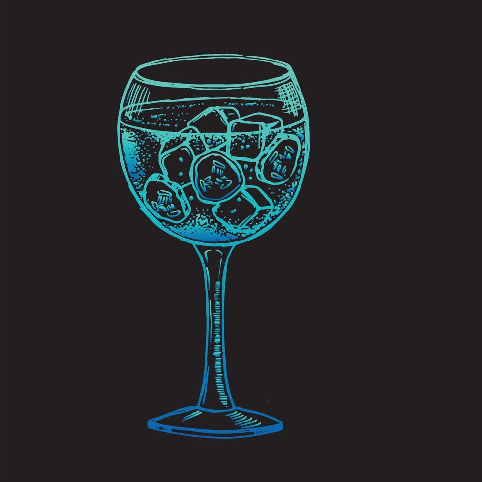 Cocktails sketch, hand drawn. vector