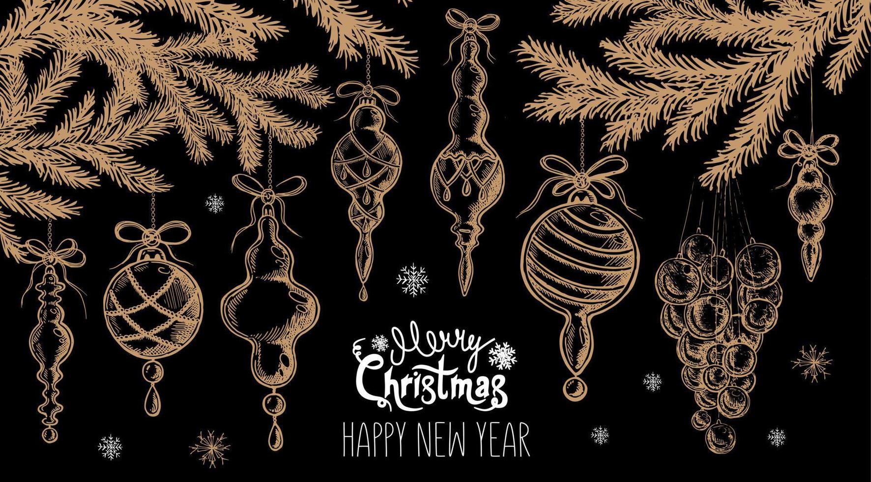 Christmas pattern in sketch style. Hand drawn. vector