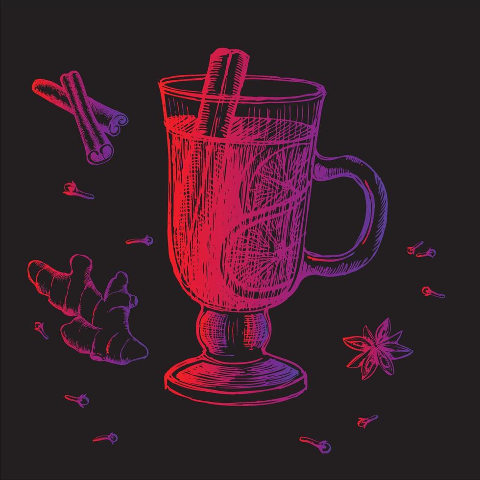 Cocktails sketch, hand drawn. vector