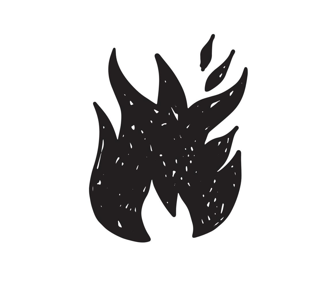 juego de hoguera, ilustración dibujada a mano, llama, quema. vector