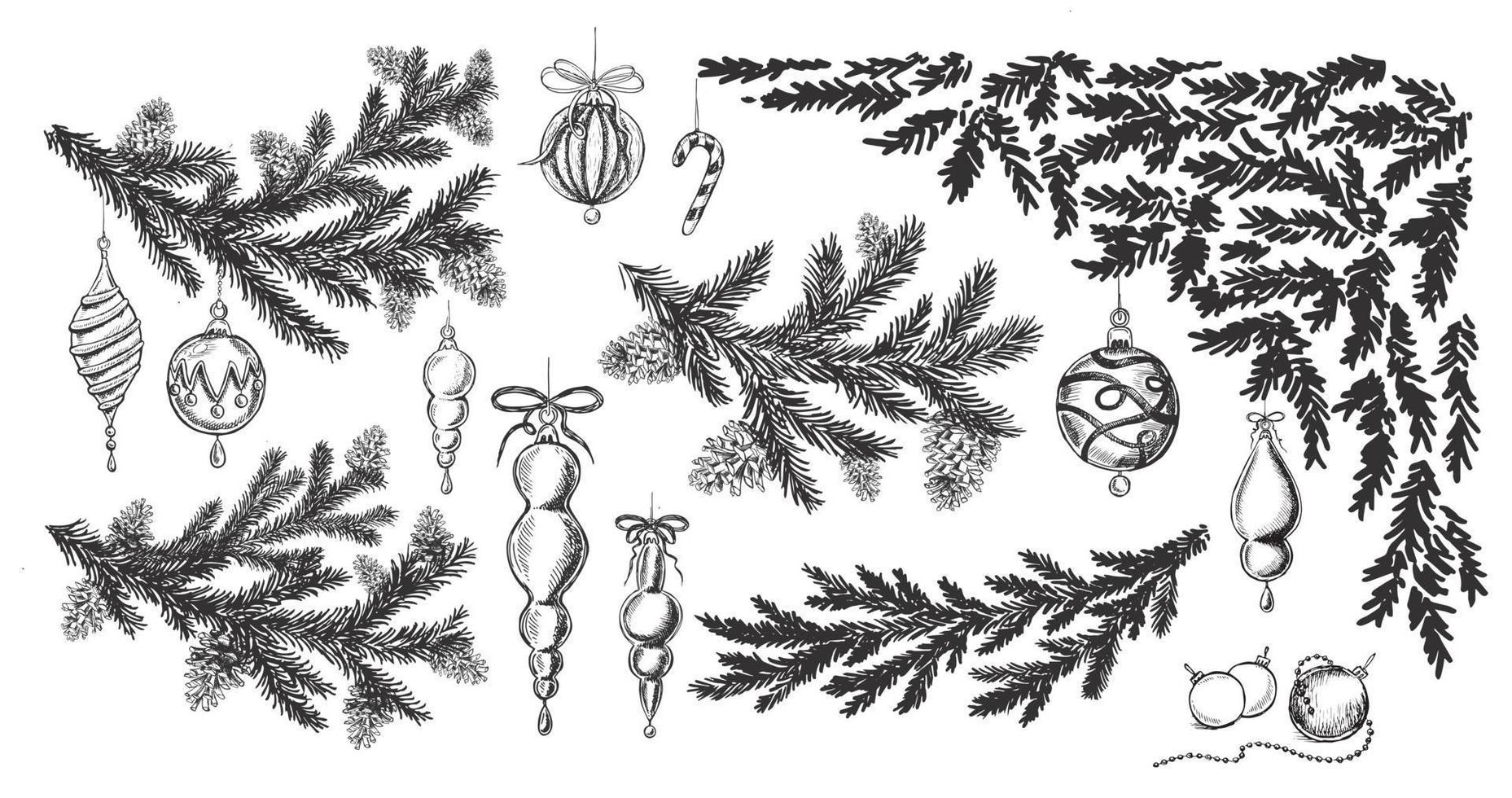 Christmas pattern in sketch style. Hand drawn. vector