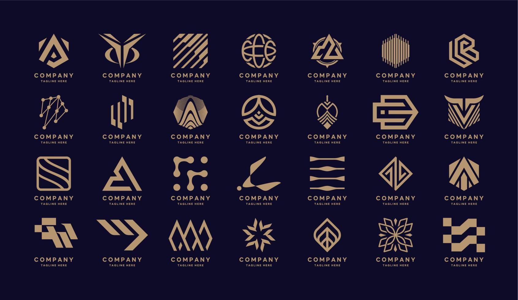 Abstract logos collection. Geometrical abstract logos vector