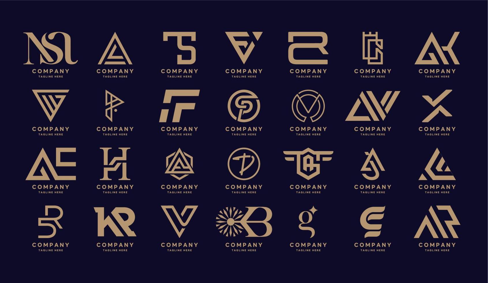 Abstract logos collection. Geometrical abstract logos vector